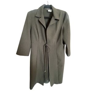 DBY VINTAGE EUC Olive Green Drawstring Waist Women's Coat